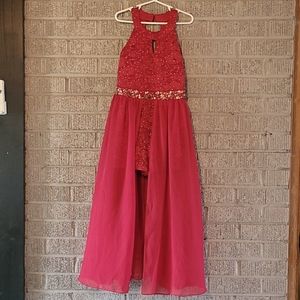 Red, formal dress